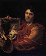 Adriaen van der werff Self-Portrait with a Portrait of his Wife,Margaretha van Rees,and their Daughter,Maria Germany oil painting artist